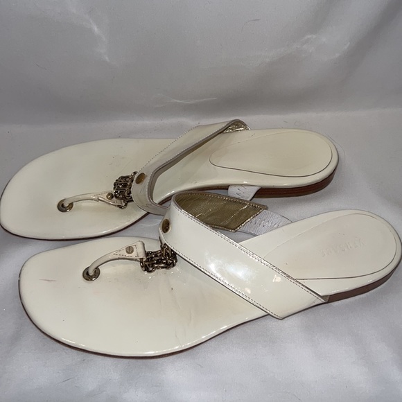 White Versace sandals with chain strap with dust bag - Picture 4 of 5